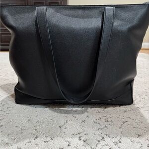 Black Tote Bag with Attached Insulated Lunchbox
